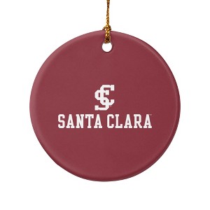Santa Clara University Primary Logo Porcelain Holiday Christmas Tree Ornament  2.8" (7.1 cm) - 1 of 4