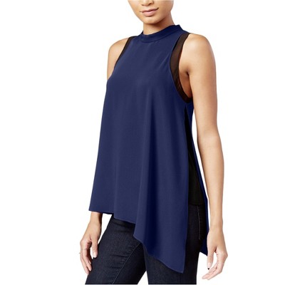 Rachel Roy Womens Asymmetrical Tank Top, Blue, Small