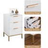 PAGED Nightstand with Storage Drawer and Open Shelf, Modern Wooden Side Table, Bedside Cabinet for Bedroom, Living Room - 3 of 4
