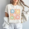 Simply Sage Market Women's Checkered Flowers and Smiley Short Sleeve Garment Dyed Tee - 2 of 4