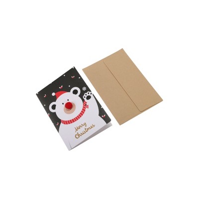 Unique Bargains Christmas Greeting Card Paper 5.9"x4.1" 1 Set