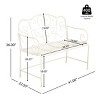41" Retro Outdoor Garden Bench,Metal Patio Leisure Armrest Bench,2-3 Seater Metal Cut Out Backrest Park Leisure Bench-Coolbibila - 4 of 4
