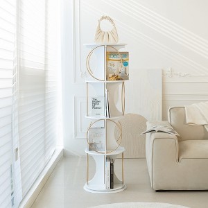Rotating Bookshelf Tower, 360 Display 4-Tier Rotating Bookcase Storage Rack, Spinning Book Shelf, Revolving Bookcase - 1 of 4