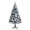 Artificial Christmas Tree Green with flocked white snow PVC, Steel - 3 of 4