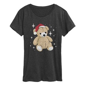 Women's - Instant Message - Christmas Teddy Bear Short Sleeve Graphic T-Shirt - 1 of 4