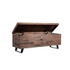 Summerland Home 46" Steuben Storage Trunk Brown/Black : Rattan Style, Blanket Chest, Home Organizer - 3 of 4