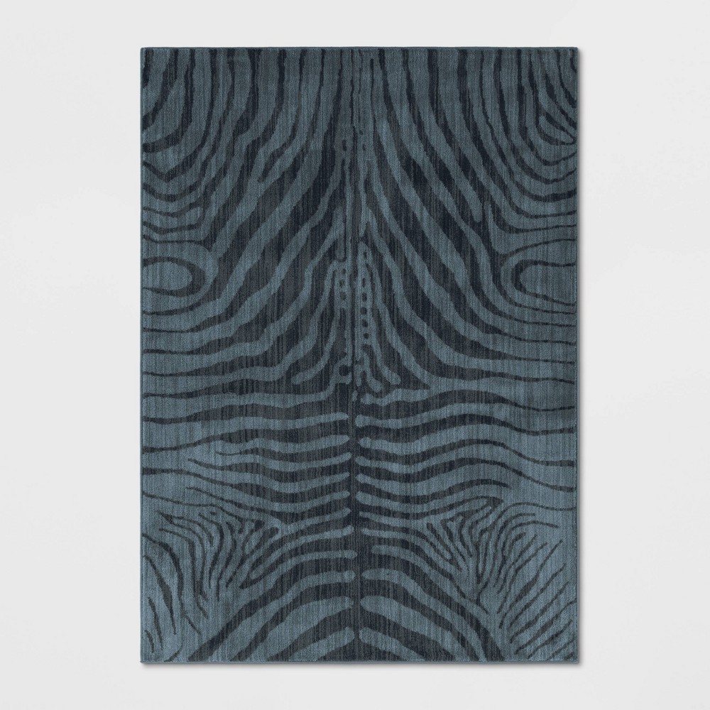 Photos - Area Rug 10'x13' Zebra Stripe Woven  Blue - Opalhouse™