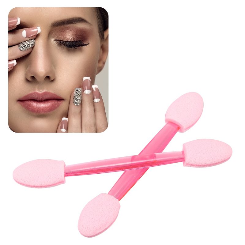 Unique Bargains Short Sponge Dual Sides EyeShadow Makeup Applicators Brushes Pink 25 PCS, 2 of 7