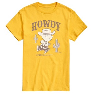 Men's - Peanuts - Howdy Charlie Brown- Men's Short Sleeve Graphic T-Shirt Short Sleeve Graphic T-Shirt - 1 of 4