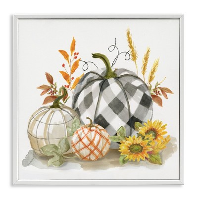 Stupell Industries Fall Patchwork Patterned Pumpkins, 17" x 17"