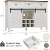Jojoka 47.2 Inch Farmhouse Buffet Cabinet with Sliding Barn Door,Rustic Sideboard with 3 Drawer, Adjustable Shelf for for Dining Room, Kitchen,White - 2 of 4
