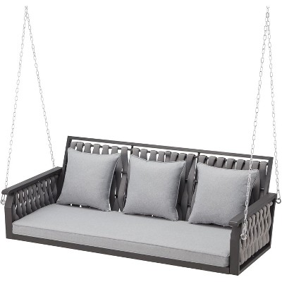 EROMMY Patio Hanging Swing Bench Chair with Cushions