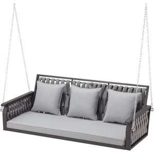 EROMMY Patio Hanging Swing Bench Chair with Cushions - 1 of 4