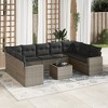 vidaXL 10 Piece Patio Sofa Set with Cushions - Gray With Table - 2 of 4