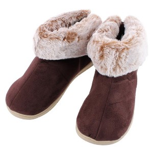 Isotoner Women's Recycled Microsuede and Faux Fur Boot Slipper - 1 of 3