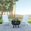 Emma and Oliver Three Piece Hartford Camping Set with Two Faux Wood Adirondack Chairs and Star and Moon Fire Pit with Mesh Cover - 2 of 4