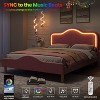 Upholstered LED Bed Frame with Adjustable Headboard & Footboard, Velvet Princess Platform Bed for Kids/Girls, Easy Assembly - 4 of 4