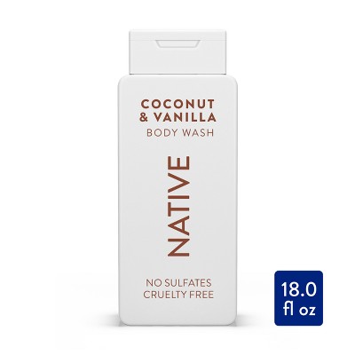 Native Body Wash for Men - Coconut & Vanilla - Sulfate Free - 18 fl oz