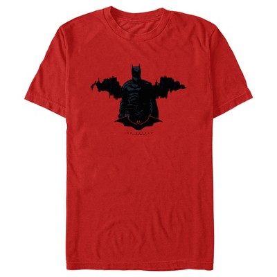 Men's The Batman Gotham Silhouette T-shirt - Red - X Large : Target