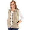Collections Etc Snap Front and Cinch Back Sleeveless Vest with Front Slant Pockets - Flattering Layering Piece for Outfit - 4 of 4