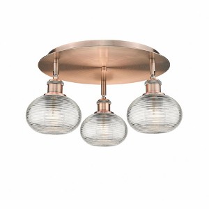 Ithaca - 3 Light Flush Mount In Industrial Style-8 Inches Tall and 17.75 Inches Wide - 1 of 1