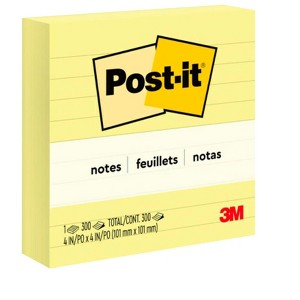 Post-it Lined Original Notes, 4 x 4 Inches, Canary Yellow, Pack of 12 - 1 of 4