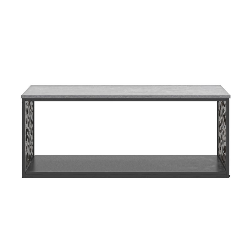 Candence 39.4 in.  Concrete Cool Gray Rectangular Wood Top Coffee Table, 2 of 12