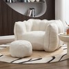 CAVINAS Chenille Bean Bag Chair Comfortable Lazy Sofa with Footstool Modern Bean Bag Couch with Highly Resilient Foam for Living Room - 2 of 4