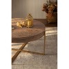 PAGED Coffee Table with Metal Legs,Modern Round Tea Table,Center Table for Livng Room - 4 of 4