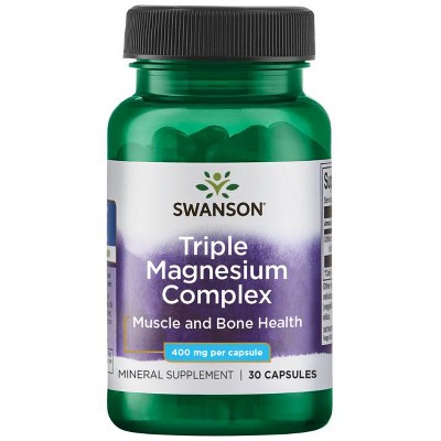 Swanson Triple Magnesium Complex 400 mg 30 Caps.