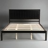 Queen Size Wood Platform Bed Frame with Headboard, Sturdy Slat Support, No Box Spring Required, Espresso Finish - 2 of 4