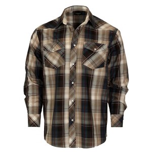Gioberti Men's Western Plaid Long Sleeve Shirt with Pearl Snap-on - 1 of 4