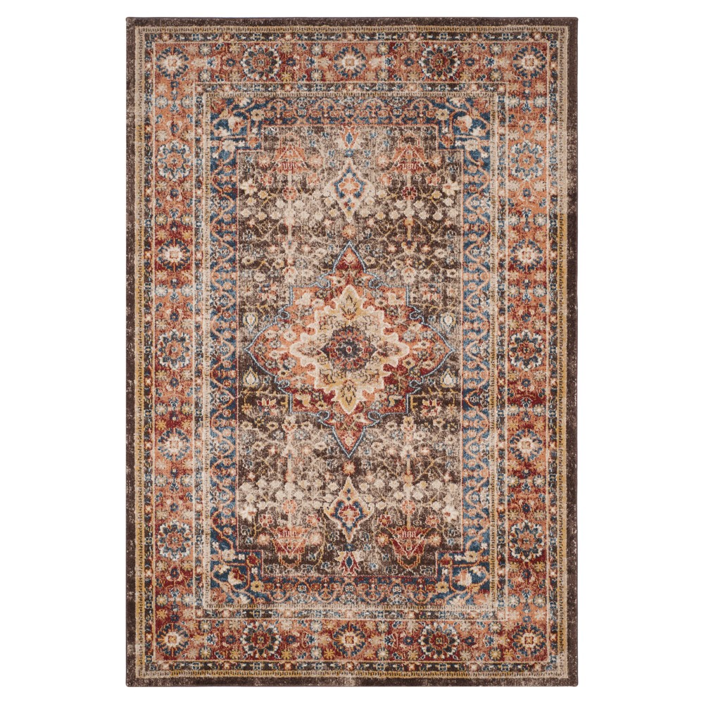6'7inx9'1in Mallory Medallion Area Rug Brown/Rust - Safavieh