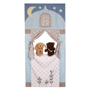 Lambs & Ivy Doorway Puppet Theater Developmental Toy with 2 Luxury Hand Puppets - 1 of 4