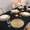 Aoibox Gold Metallic Vinyl Hollow Placemats Set of 6, Washable Easy Clean Non Slip Stain Heat Resistant Dining Table Mats for Wedding Party Decoration - 2 of 4