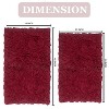 Bell Flower Collection Tufted Bath Rugs, Extra Soft and Absorbent, Non-Slip Bath Mats, Machine Washable Bath Mats, and Tub, 2 Piece Set(M+L), Red - 3 of 4