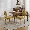 French Country Upholstered Dining Chairs Set of 2,Solid Wood Side Chairs with Linen Fabric and Oval Back,Rustic Dining Room Chairs–Maison Boucle - 2 of 4