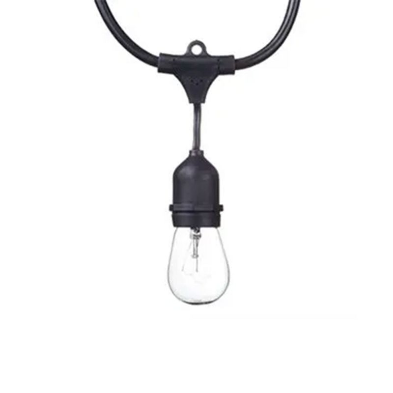 Globe 24 Feet 11 Watts S14 Dublin Incandescent Vintage String 12 Bulb Light Set, Includes Plug In, Black Cord and Bulbs for Indoor and Outdoor Use, 1 of 7