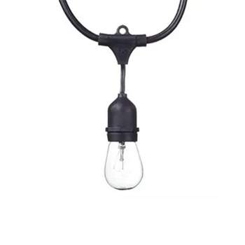 Globe 24 Feet 11 Watts S14 Dublin Incandescent Vintage String 12 Bulb Light Set, Includes Plug In, Black Cord and Bulbs for Indoor and Outdoor Use
