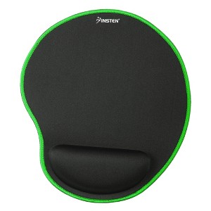 Insten Mouse Pad with Wrist Support Rest, Stitched Edge Mat, Ergonomic Support, Pain Relief Memory Foam, Arc, Black, 10.5 x 9 inches - 1 of 4