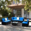 KTMBDW 7 Pieces Outdoor Patio Furniture Set, Wicker Sectional Sofa Set Rattan Modular Patio Conversation Sets with Cushions Couch Set & Coffee Table - 2 of 4