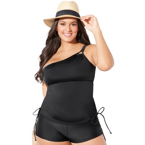 Swimsuits For All Women's Plus Size Flyaway Underwire Tankini Top : Target