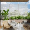 Pexfix 72 x 47 Inch Metal Privacy Screen Freestanding Outdoor Divider Panel For Patio Deck Balcony Heavy Duty Base Weatherproof White Jungle - 2 of 4