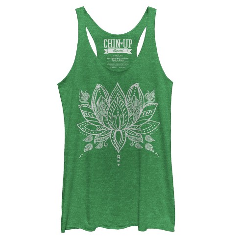 Women's Chin Up Henna Lotus Flower Racerback Tank Top : Target