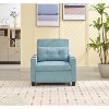 LOVMOR Single/Two Pull Out Sleeper Chair Bed, Convertible Futon Sofa Chair Bed, Sofa Couch Bed with USB Ports, Pillow, Cup Holders, Side Pockets - 2 of 4