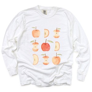 Simply Sage Market Watercolor Apple Chart shirt design Garment Dyed Long Sleeve - 1 of 4