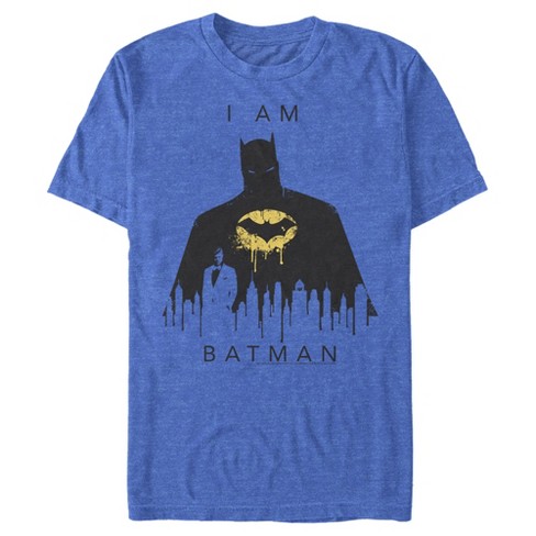 Men's Batman I Am Gotham Drip T-shirt - Blue Heather Small : Target