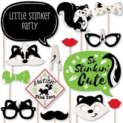 Big Dot of Happiness Little Stinker - Woodland Skunk Baby Shower or Birthday Party Photo Booth Props Kit - 20 Count