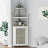 Wine Bar Cabinet with Large Storage Space and Detachable Wine Rack, Wine Cabinets with Glass Holder and Mesh Door for Dining Room, Living Room - 4 of 4
