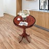 Tangkula 42" Pub Bar Round Table Chess Table Bistro Vintage W/Checker Top & Pedestal Base - 3 of 4